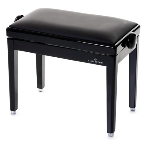 banquette-bechstein-cuir-noir Banquette Cuir - Noir Brillant Chromé